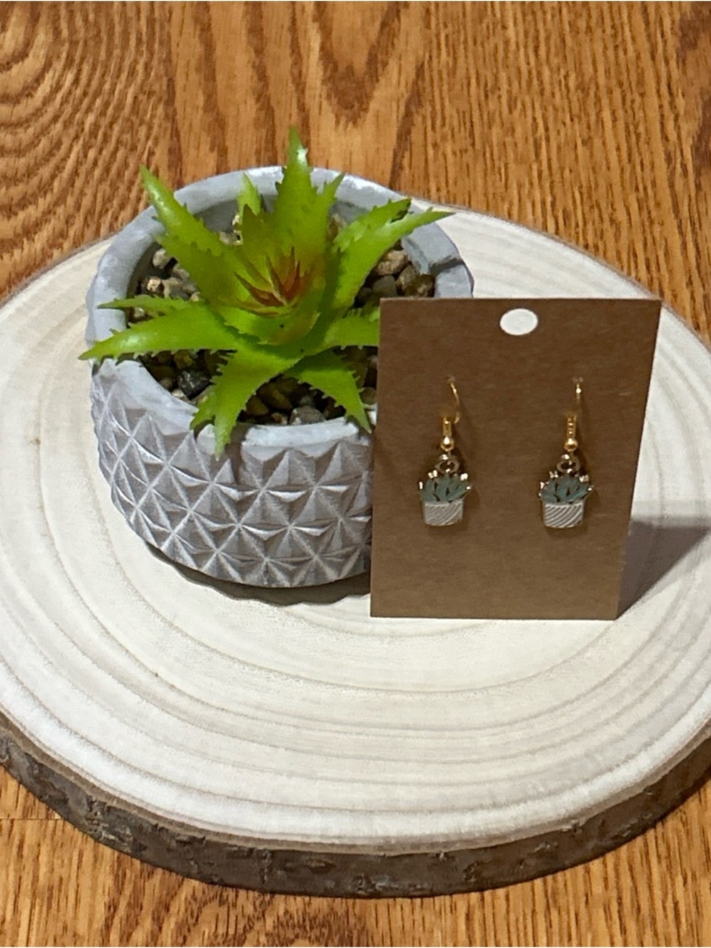 New Lightweight Fashionable Succulent Hypoallergenic Earrings & Artificial Plant